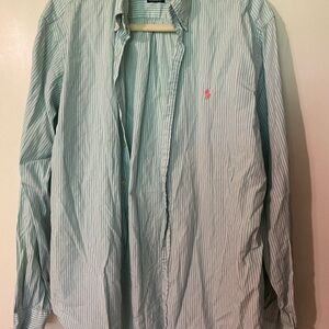 Ralph Lauren Men's Light Blue Striped Shirt